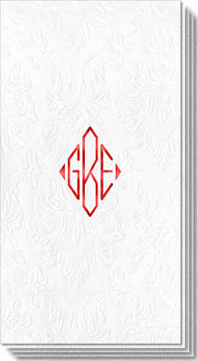 Diamond Monogram Carte Guest Towels